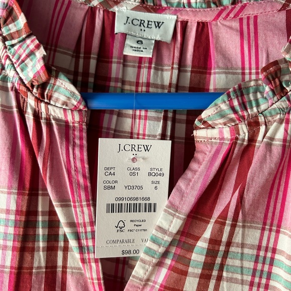 J Crew Pink Gingham Fall Dress - Picture 3 of 3